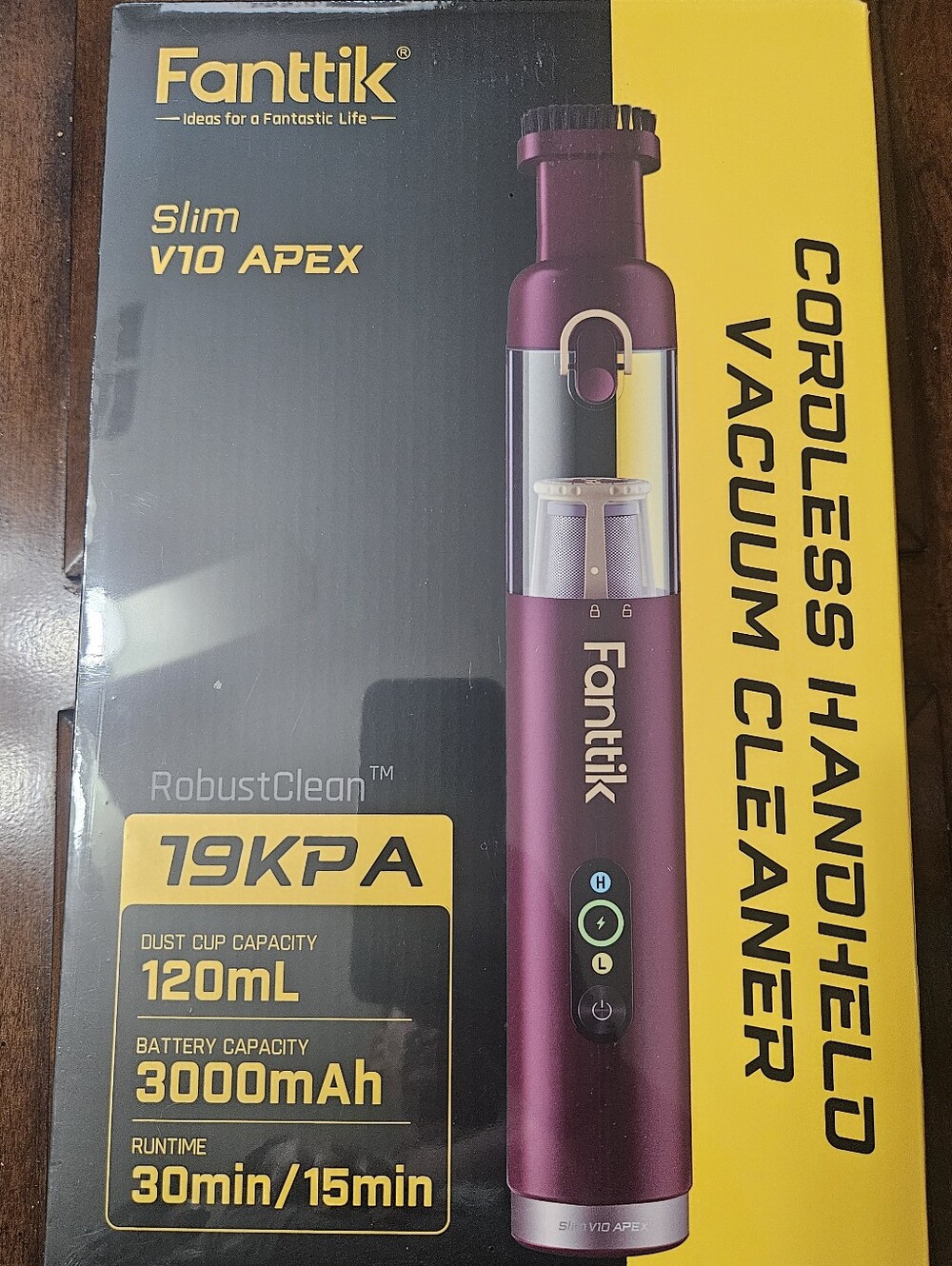 Fanttik Slim V10 Apex Cordless Handheld Vacuum Cleaner - Burgundy